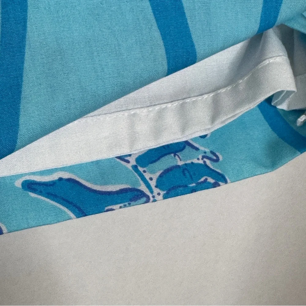 Lilly Pulitzer Skirt Vintage Seahorse White Label Promenade Aqua Blue SZ 0 - Picture 6 of 16